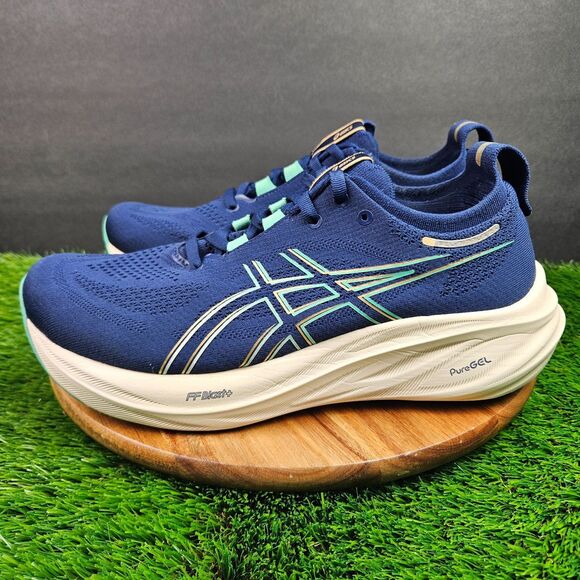 Asics Gel-Nimbus 26 Shoes Womens Size 11 Wide Blue Athletic Running Sneakers - Picture 5 of 12